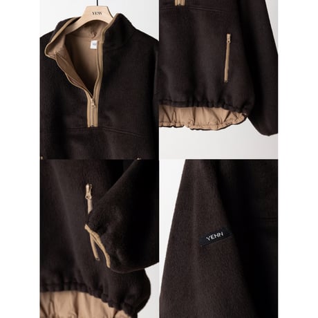 【YENN】SHAGGY HALF ZIP JK　※納期：8月中旬～9月中旬