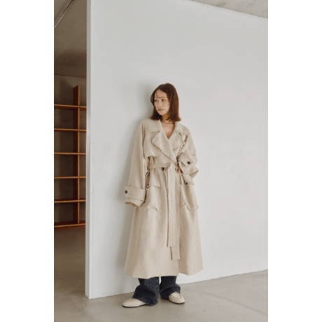 【Hella】Linen Wool Trench Coat　※納期9月上旬～10月上旬