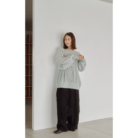 【Hella】2Way Layered Lace Wrap Skirt　※納期8月中旬～9月中旬