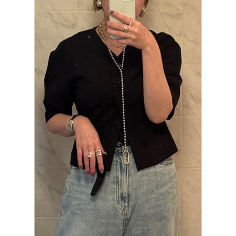 数量限定再再再再販✨【Sea'ds mara】Plain rectangular ball chain necklace