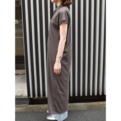 【ROSIEE】ワンポイントロゴ刺繍ポロ衿ワンピース