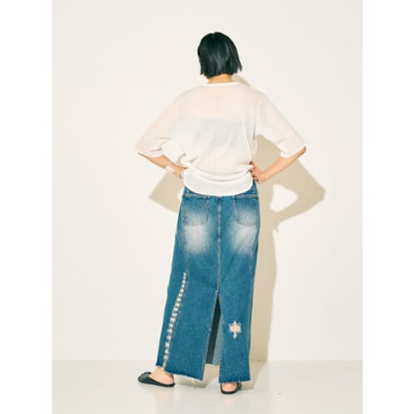 【YENN】COTTON TULLE TEE