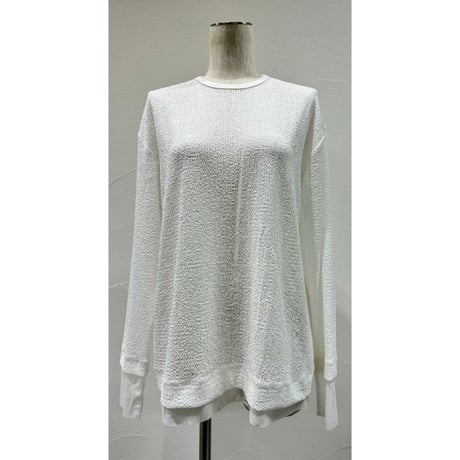 【CYAN TOKYO】チュールレイヤーモザイクスリットTOPS