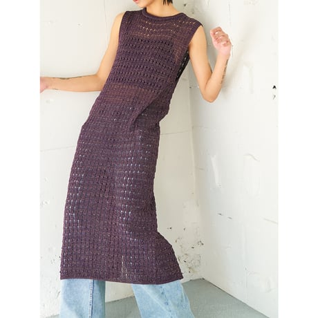 【YENN】OPENWORK KNIT OP