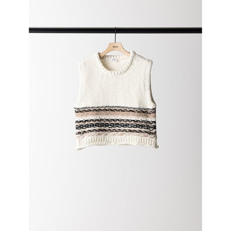 【YENN】MOLE JACQUARD VEST　※納期：8月中旬〜9月中旬