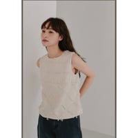 【Halla】cut jacquard check blouse