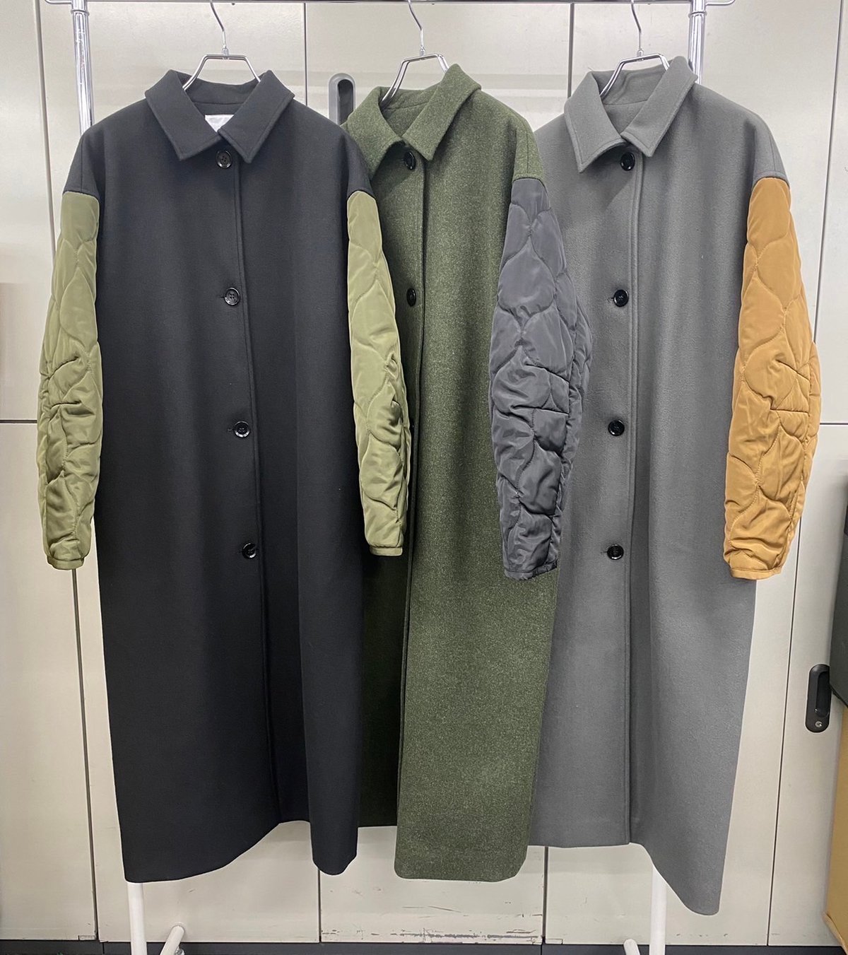 NOMINE】 袖キルティングステンカラーコート | selectshop kusukusu NOMINE】 袖キルティングステンカラーコート | selectshop kusukusu