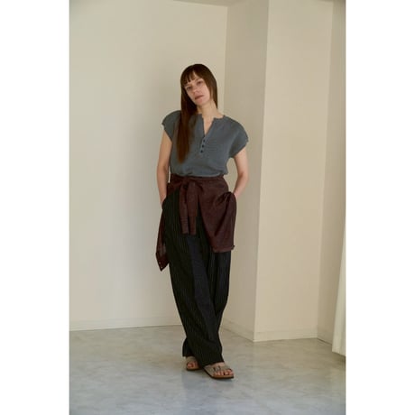 【Boutique Ordinary】Waffle Henley 2-way N/S Knit