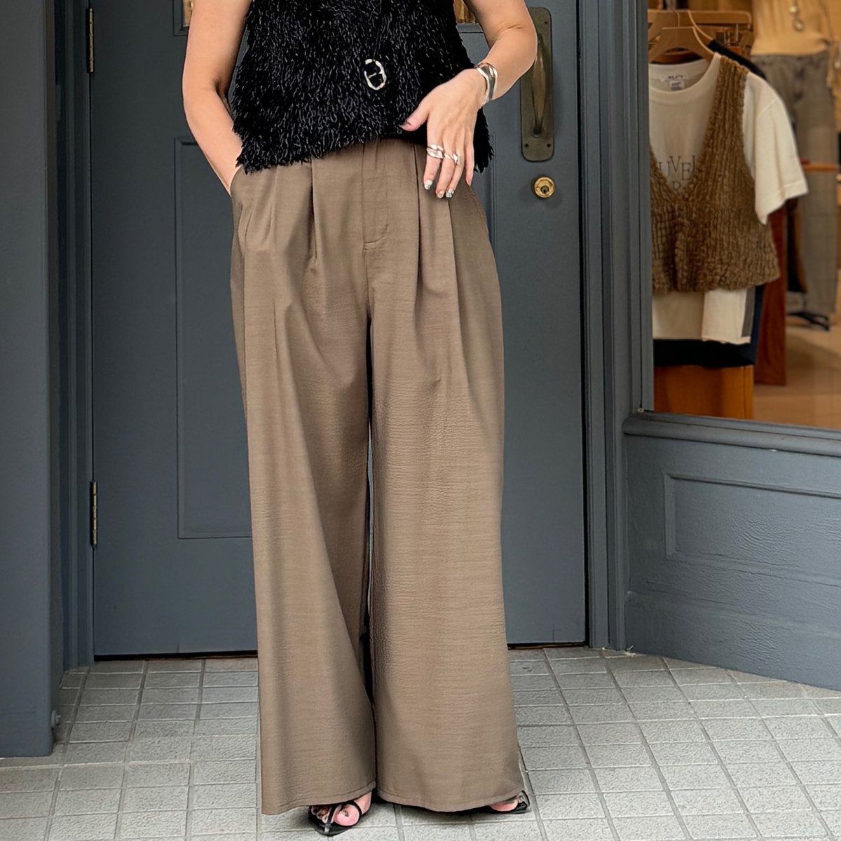 ladybug ブリーチ リメイク 再構築 タック ワイドパンツ ギミック