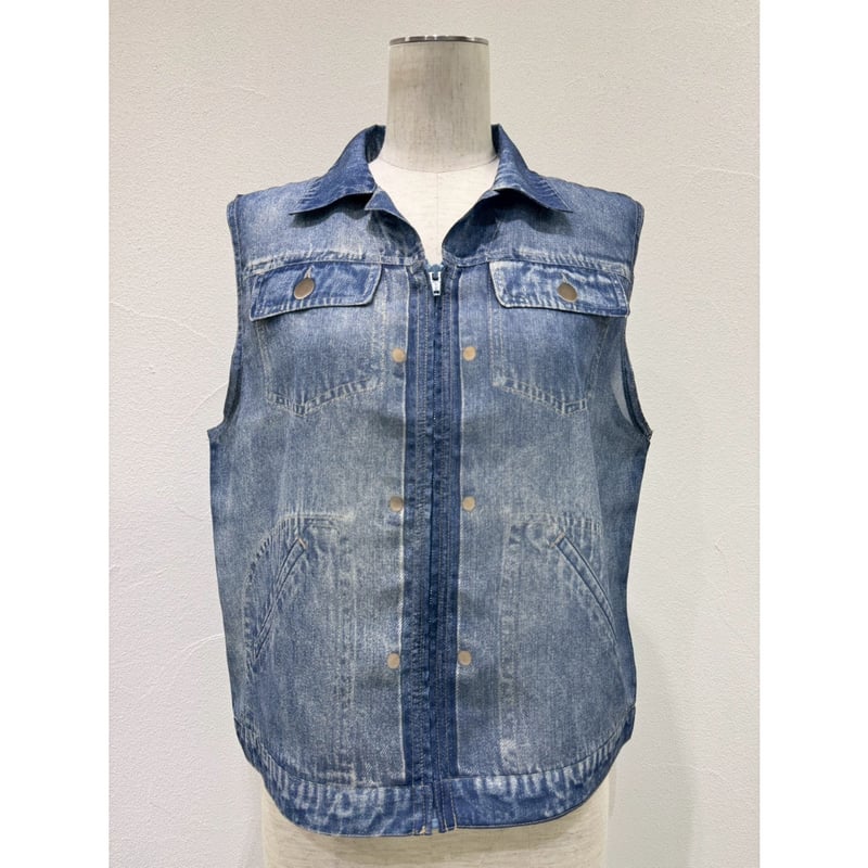 CYAN tokyo】デニム転写シフォンベスト | selectshop kusukusu