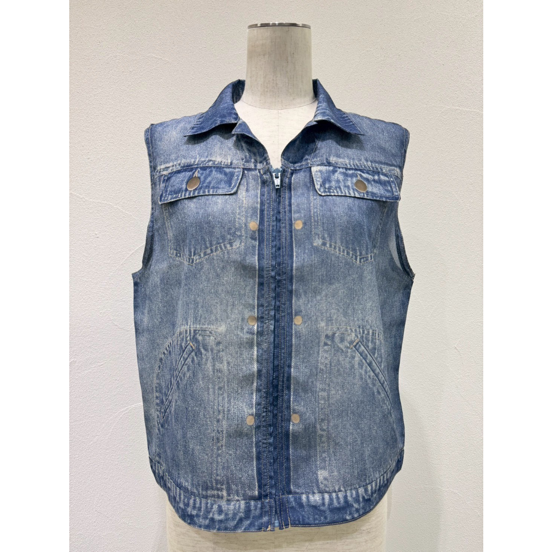 【新品】CYANシフォンベスト CYAN tokyo】デニム転写シフォンベスト | selectshop kusukusu