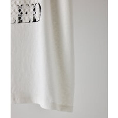 【YENN】LACE FRAME LOGO TEE