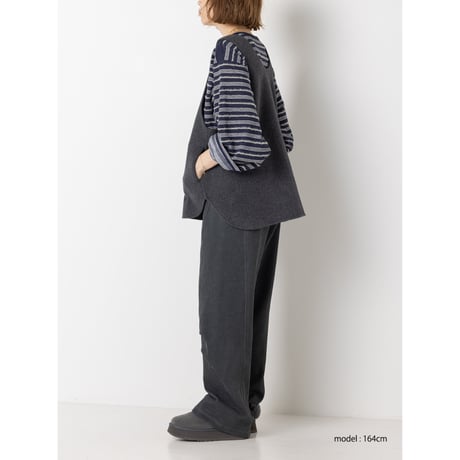 【YENN】FEATHER STP WIDE TOP　※納期：8月中旬〜9月中旬