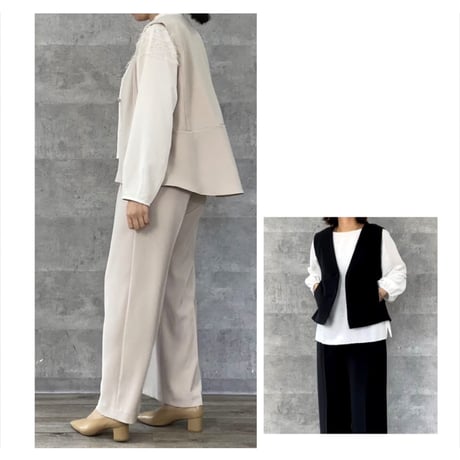 【Anna Kerry】V NoCollar GILET