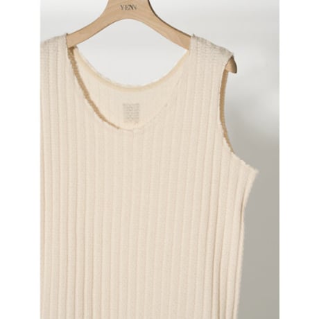 【YENN】CUT OFF RIB TANKTOP