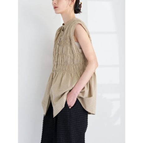 【CHIGNON】CHECKｼｬｰﾘﾝｸﾞﾌﾚﾝﾁBL