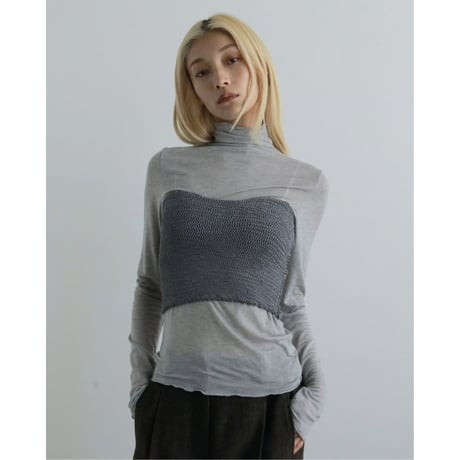 【anuke】Bright Knit Baretop※9月上～10月上