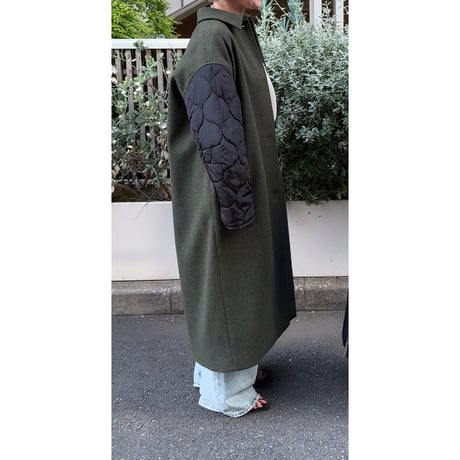 【NOMINE】 袖キルティングステンカラーコート