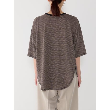 【YENN】STRIPED TWIST HEM TEE