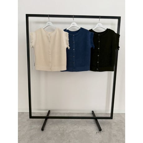 【Boutique Ordinary】2-Way Fringe Knit Vest ※限定カラーレッド