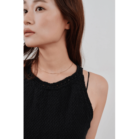 【Hella】crochet edging knit top　※納期2月中旬〜3月中旬