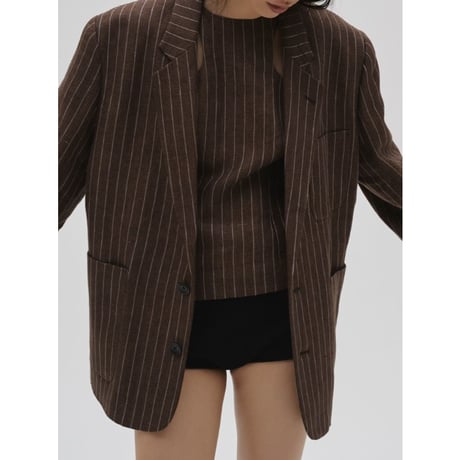 【TODAYFUL】Boyfriend Stripe Linen Jacket　※納期3月上旬〜4月上旬
