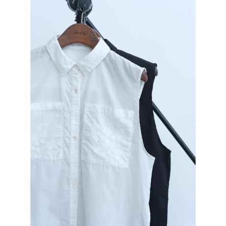 【Hella】embroidery pocket shirt　※納期5月中旬〜6月中旬