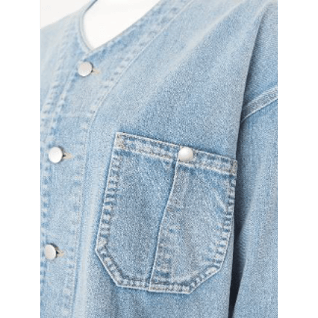 【Boutique Ordinary】Denim Collarless Jacket