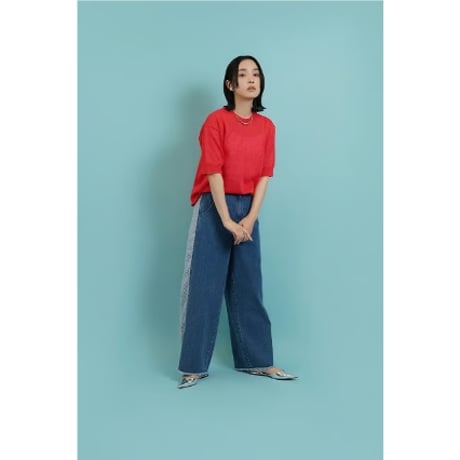 【CYAN TOKYO】配色スリーブニットＴ