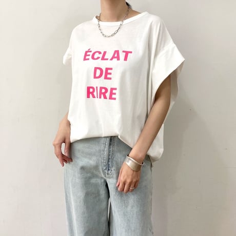 【siro de labonte】message tuck sleeve Tshirt