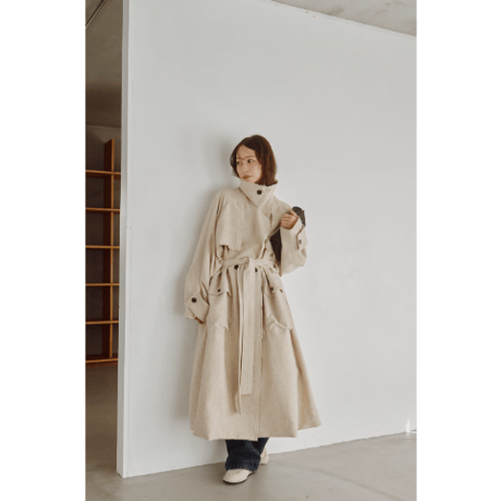 【Hella】Linen Wool Trench Coat　※納期9月上旬～10月上旬
