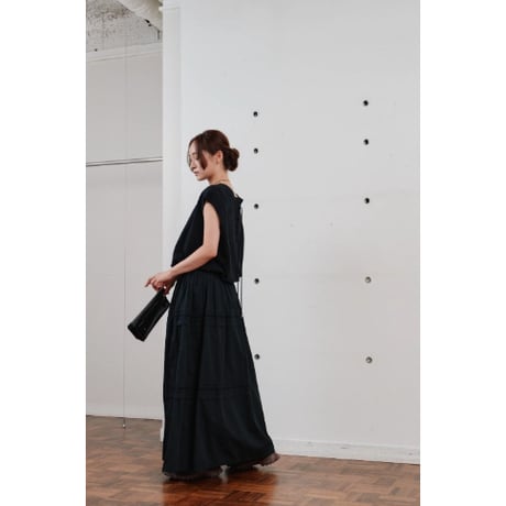 【Hella】ladder lace gather skirt　※納期4月中旬〜5月中旬