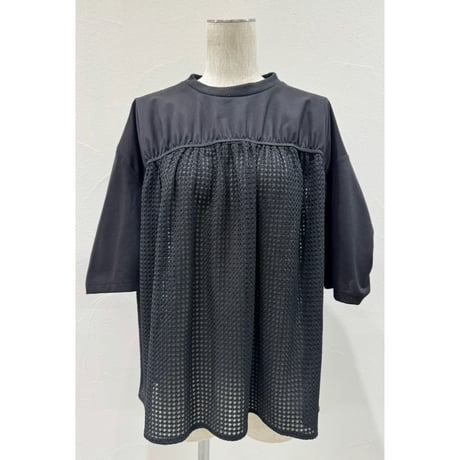 【CYAN TOKYO】オパールワッフルコンビギャザーT