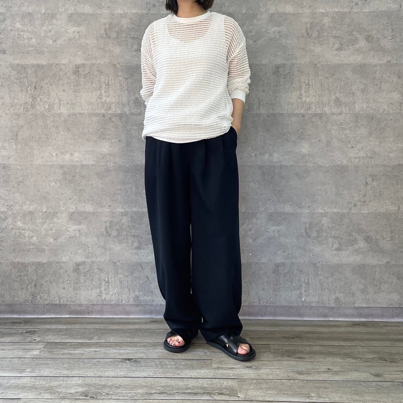 アンナケリー　コクーン　チノパンツ　ベージュ　40 コクーンチノパンツ(微光沢・厚みと張りのある生地・大人女性の