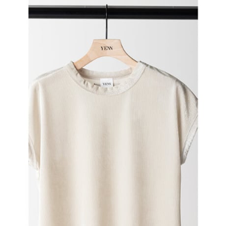 【YENN】VELVET SHORT SLV TEE　※納期：6月中旬～7月中旬