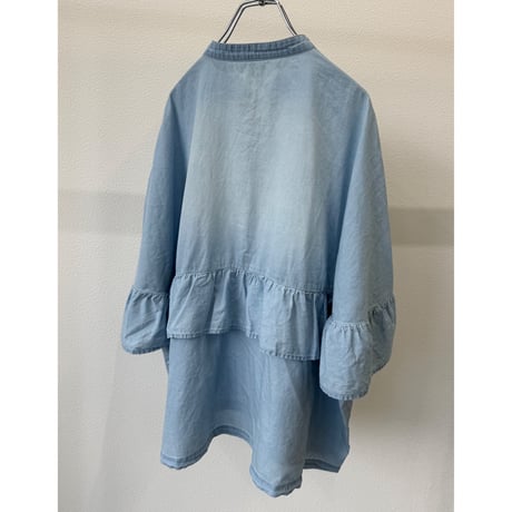 【kusukusu限定】CYAN TOKYO シア―デニムフリルシャツ