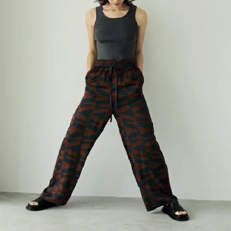 【ànuke】Geometric Satin Pants