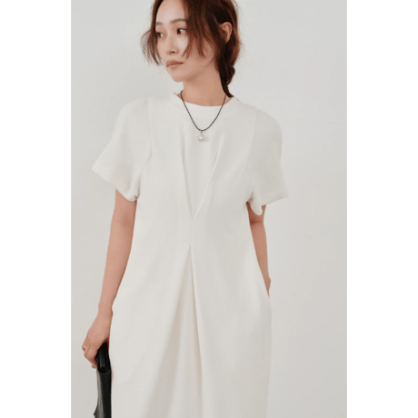 【Hella】front tuck cocoon dress　※納期3月中旬〜4月中旬