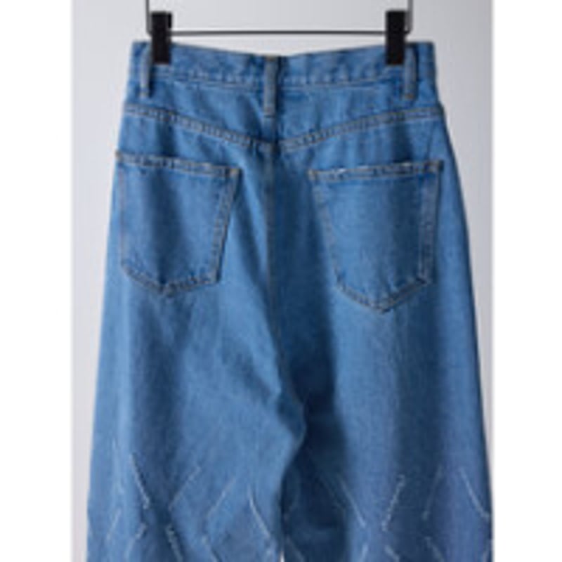 YENN】 LASER CUT WIDE DENIM | selectshop kusukusu