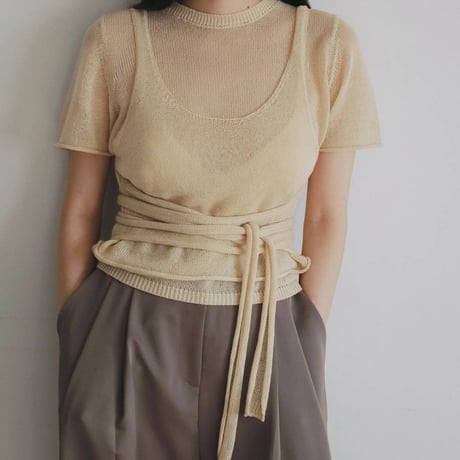 【anuke】Wrapcami Layered Knit　※納期7月上旬～8月上旬