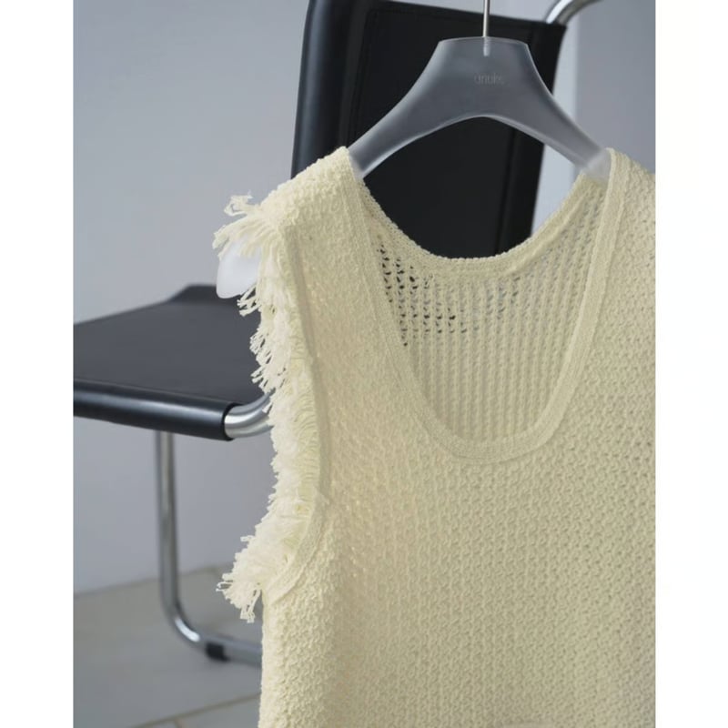 anuke】Fringe Knit Tanktop | selectshop kusukusu