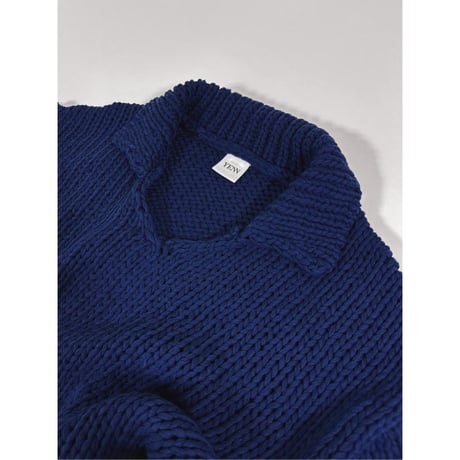 【YENN】HAND KNIT POLO COLLAR PO