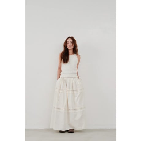 【Hella】ladder lace gather skirt　※納期4月中旬〜5月中旬