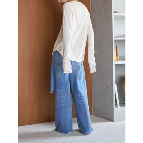 【YENN】COTTON RIB LONG TEE