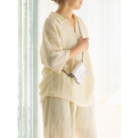 【YENN】KEY NECK BLOUSE