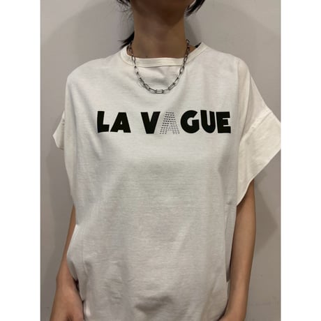 【siro de labonte】LA VAGUEtuck sleeve Tshirt(ラバー＆メタル）