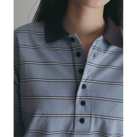 【anuke】Border Loose Polotops　納期：7月上旬～8月上旬