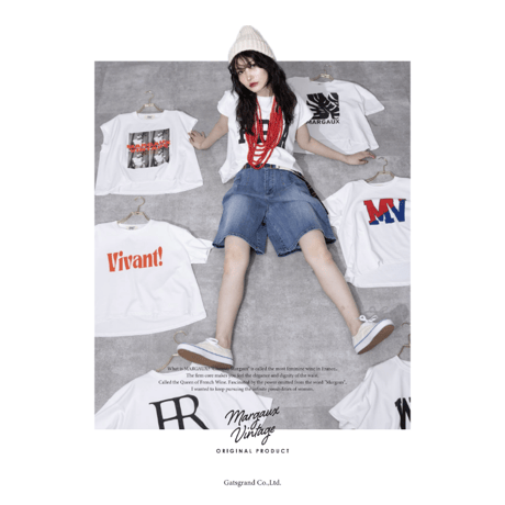 【MARGAUX VINTAGE】加工デニムハーフパンツ