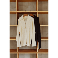 【Hella】Wide Collar Rib Zip Knit　※納期11月上旬～12月上旬