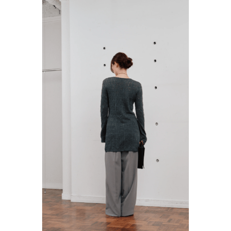 【Hella】crochet lace Vneck cardigan　※納期2月中旬〜3月中旬